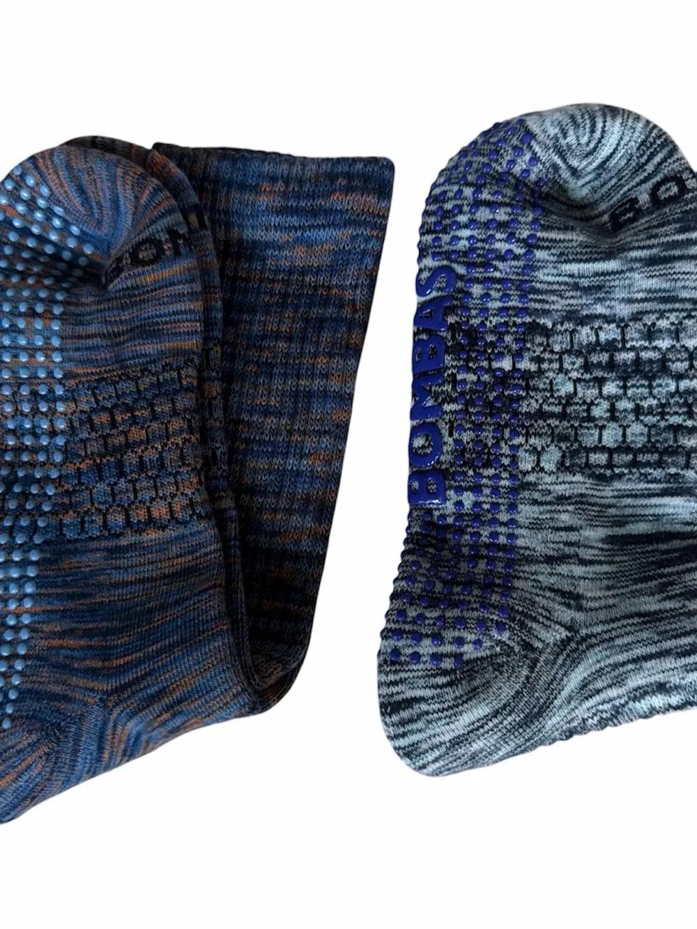 Bombas Marled Crew Socks in Blue & Gray Mix (Pair)